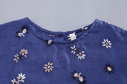 Embroidery Long Sleeve Loose Casual Women Blouse