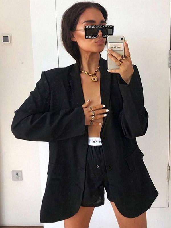 Leisure Fashion Solid Coat