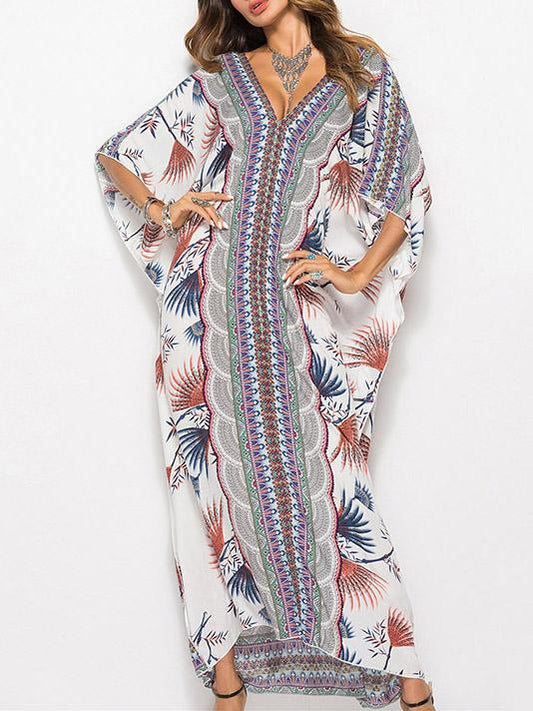 Loose Floral Printed Beach Kaftans