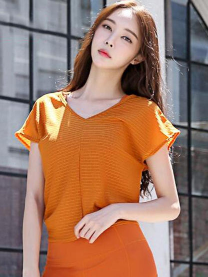 Short Sleeve V-neck Yoga Tees