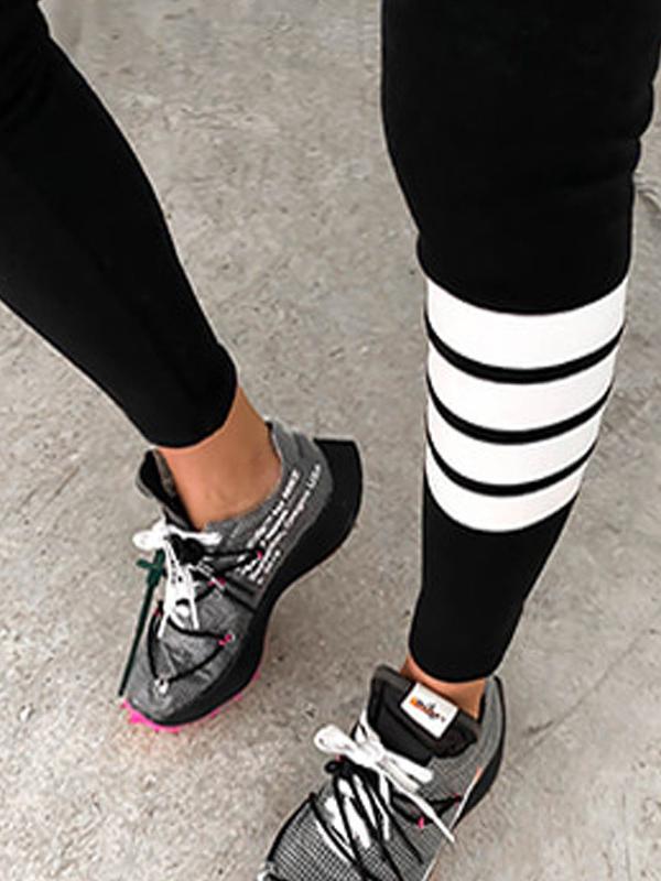 Fashion Contrast Color Casual Leggings