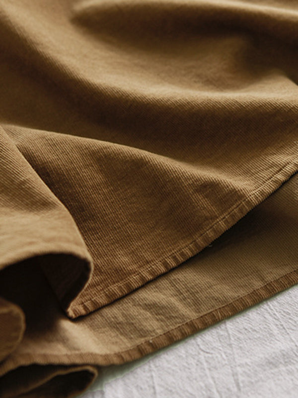 Vintage A-Line Loose Embroidered Stand Collar Midi Dresses