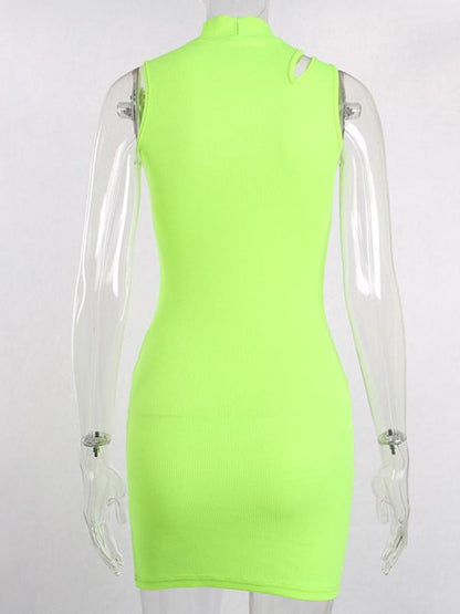 Sleeveless Hollow Mini Dress