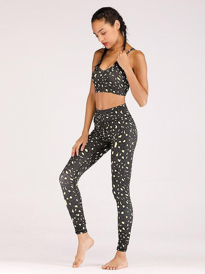 Braces Backness Leopard Yoga&Gym Suits