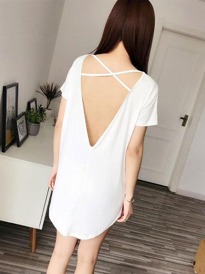 Leisure Solid V-Back Dress Pajama