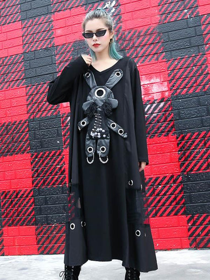 Loose Rabbit Split-joint Long Dress
