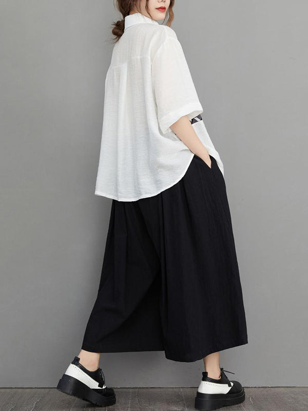 Original Contrast Color Printed Blouse