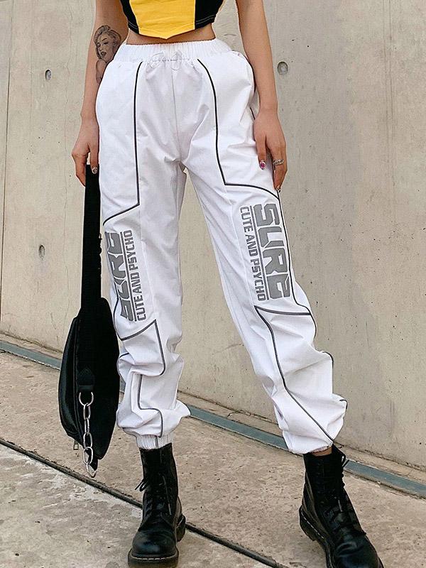 Fashion Letters Print Harem Casual Pants