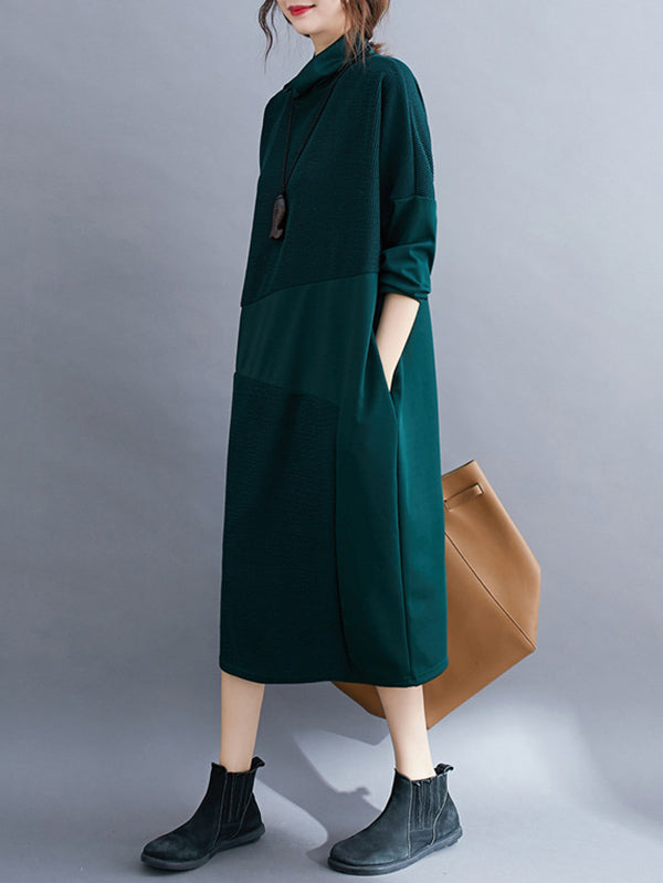 Original Split-Joint Round-Neck Dress