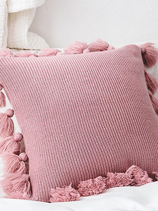 Tasseled Knitted Pillow Case Decoration Accessories