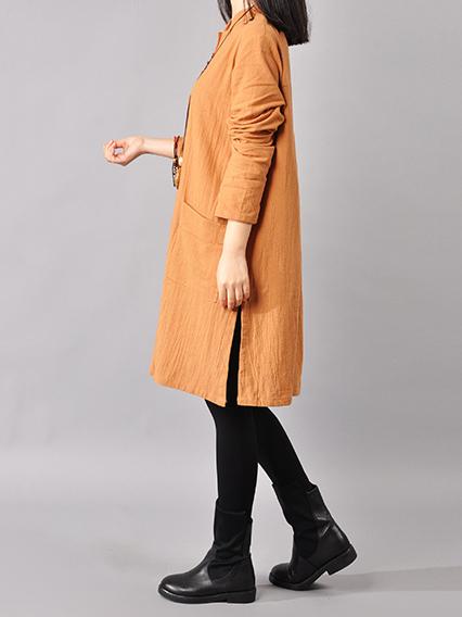 Plus Size Loose Solid Mini Dresses