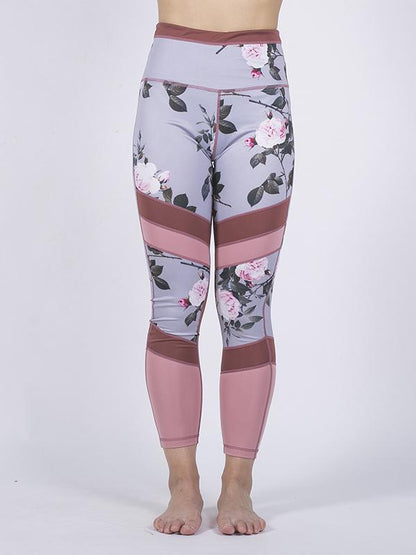Mesh Flower Printed Yoga Leggings