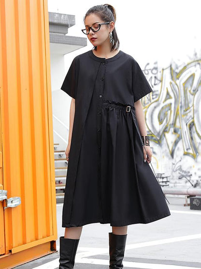 Loose Belt Split-joint Dress
