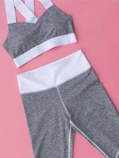 Soft Breathable Back Cross Bra & Sports Leggings