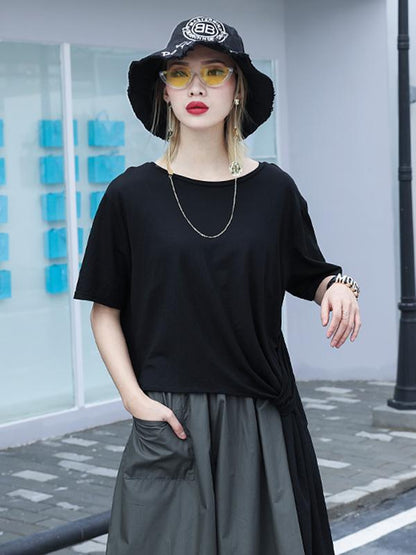 Cropped High-low Loose Plus Size T-shirt Top
