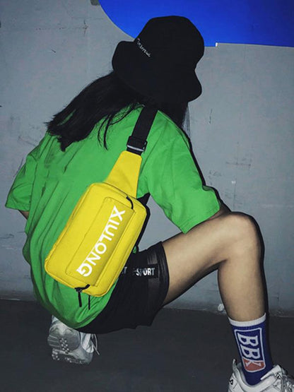 Letter  Zip Sporty Waist-Bags