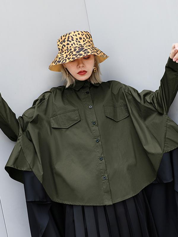 Original Irregularity Split-Joint Gauze Blouses&Shirts Tops