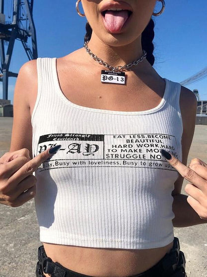 Sexy Letter Printed Sports Tank