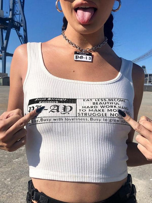 Sexy Letter Printed Sports Tank