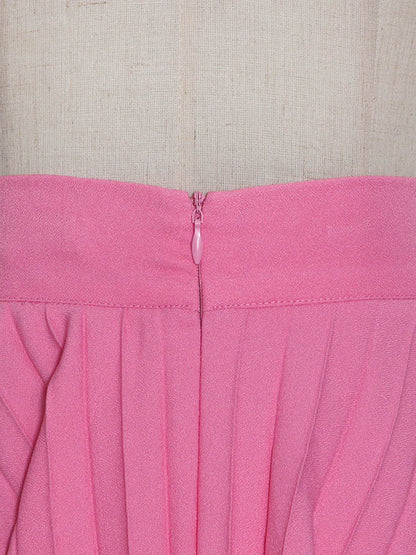 Stylish Pleated Solid Color Irregular Empire Waisted Skirts