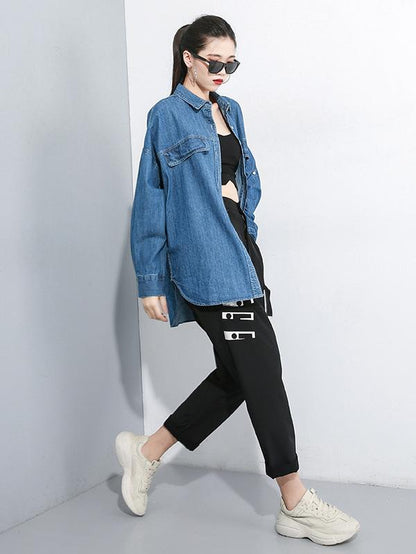 Loose Boyfriend Style Denim Outwear