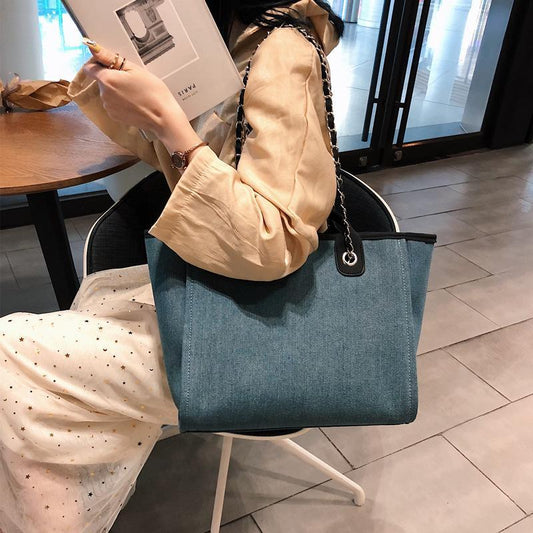Fashion Canvas Shoulder Bag Women Chain Bag