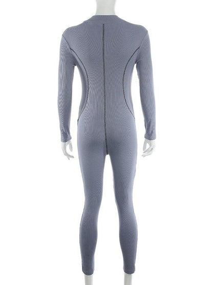 Zipper Long Sleeves Jumpsuits