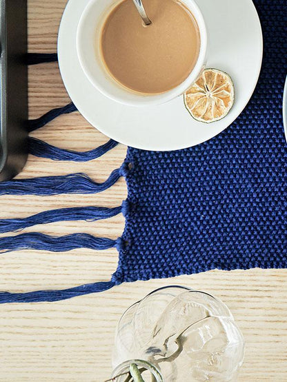 Full Cotton Solid Tasseled Napkin Mat