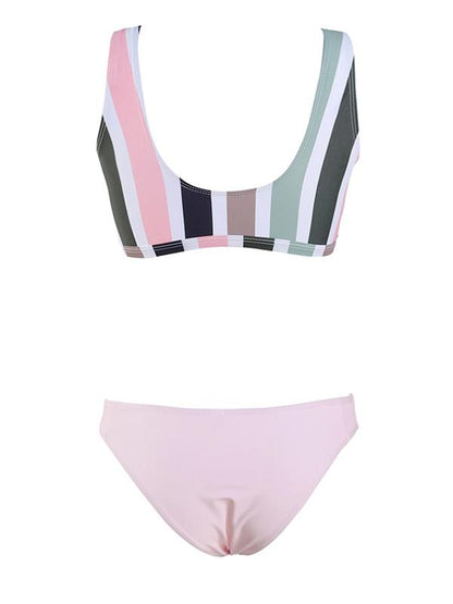 Striped Top Bikini Swimsuit
