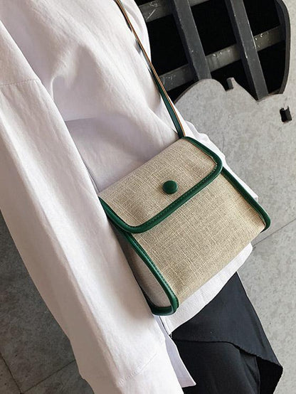 Linen Square One-shoulder Bag