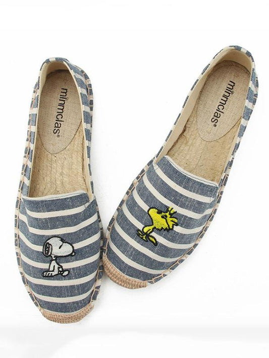 Striped Canvas Fisherman Flats