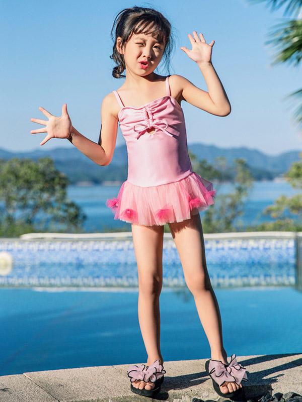 AONIHUA Lace-Up Spaghetti Straps Girl Swimwear