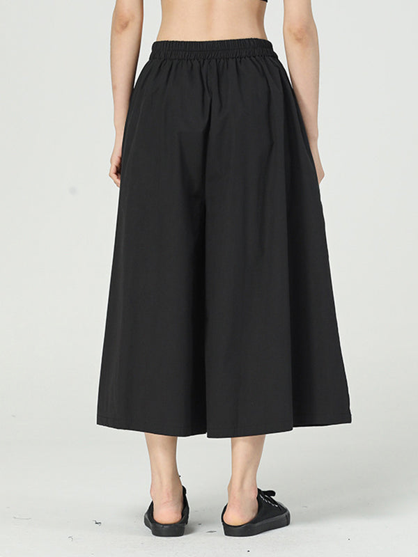 Stylish Asymmetric Polka-Dot Wide Leg Loose Pants