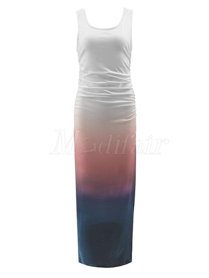 Simple Printed Gradient Maxi Dress