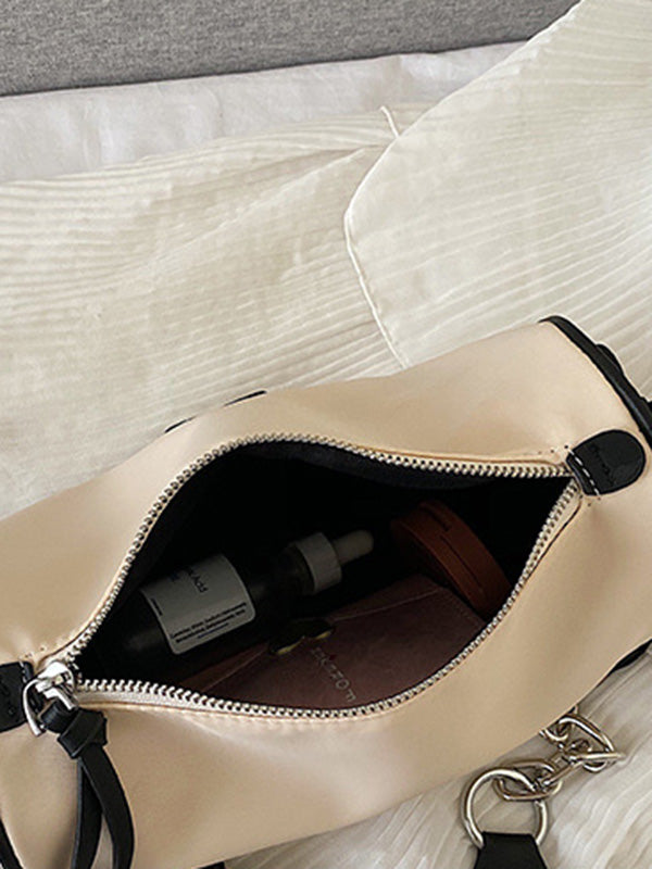 Casual Solid Color Oxford Cloth Shoulder Bag