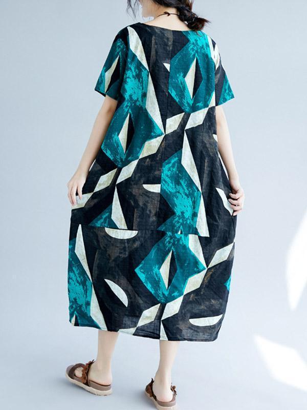 Original Printed Round-Neck Dress