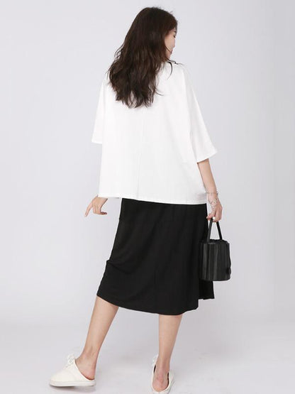 Casual Cropped Split-front T-shirt