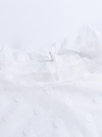 Polka-dot Gauze Split-joint Tee&Leggings Sports Suits