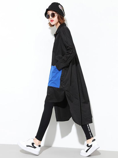 Irregular Colorful Split-joint Long Shirt
