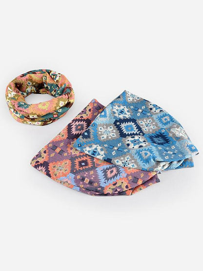 Printed Floral Geometric Elastane  Hood