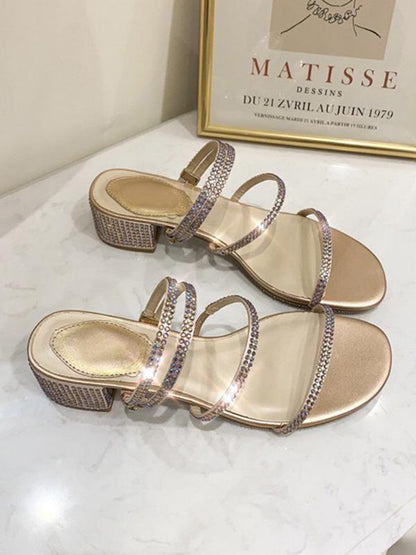 Elegant 2 Ways Wear Crystal Slippers