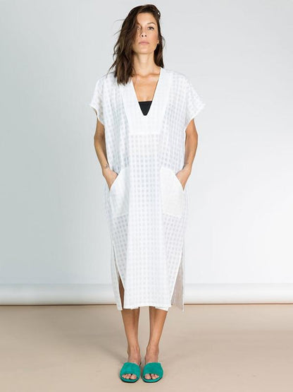 Loose Jacquard V-neck Cover-ups