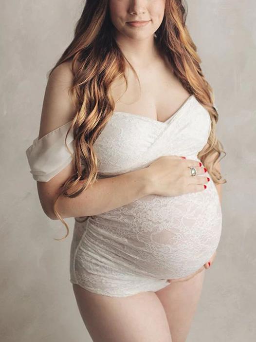 Maternity Lace Spaghetti-neck Bodysuit