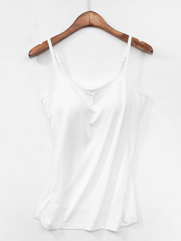 6 Colors Solid Color Spaghetti-Neck Bra Yoga Tops