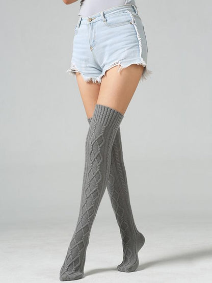 Knitting Over Knee-high 4 Colors Stocking