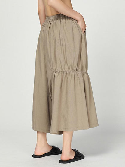 Loose Wide-leg Designed Cotton Pants
