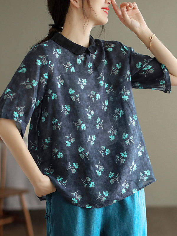 Urban Loose Floral Printed Half Sleeves T-Shirt