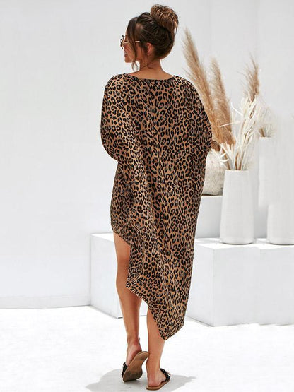 Leopard Loose Midi Dress