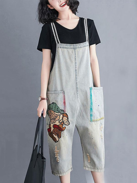 Original Cartoon Print Harem Jumpsuits