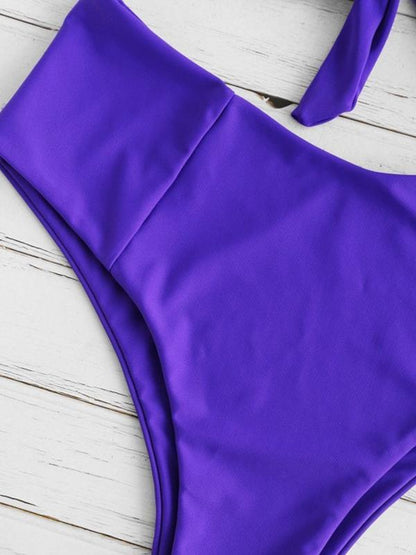 High Cut Plain Knot Bikinis Swimwear